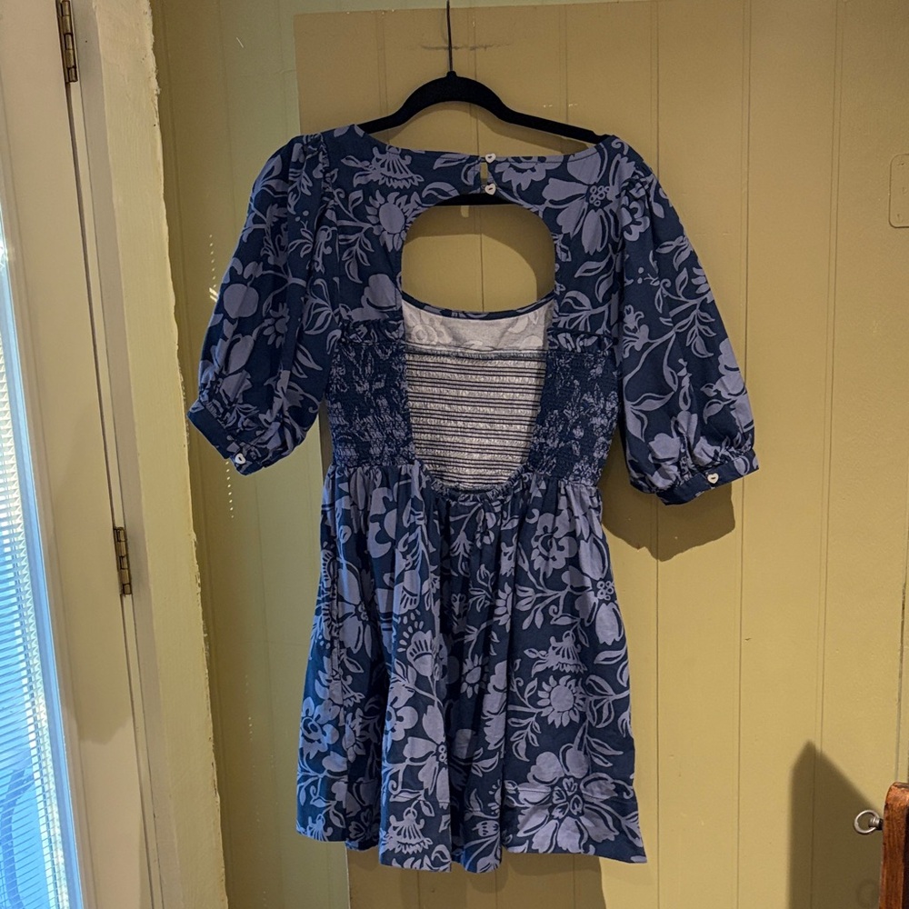 Free People Blue Floral Mini Dress - Picture 3 of 4